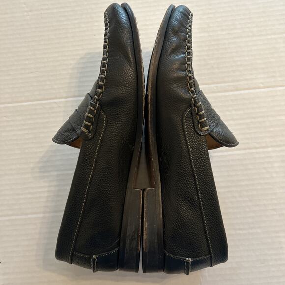 Martin Dingman Mens Penny Loafer Pebbled Black Leather Contrast Stitch Sz 10.5 M main image 7